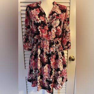 Rose Floral Print “Xhilaration” Blouson Dress- Size S/P